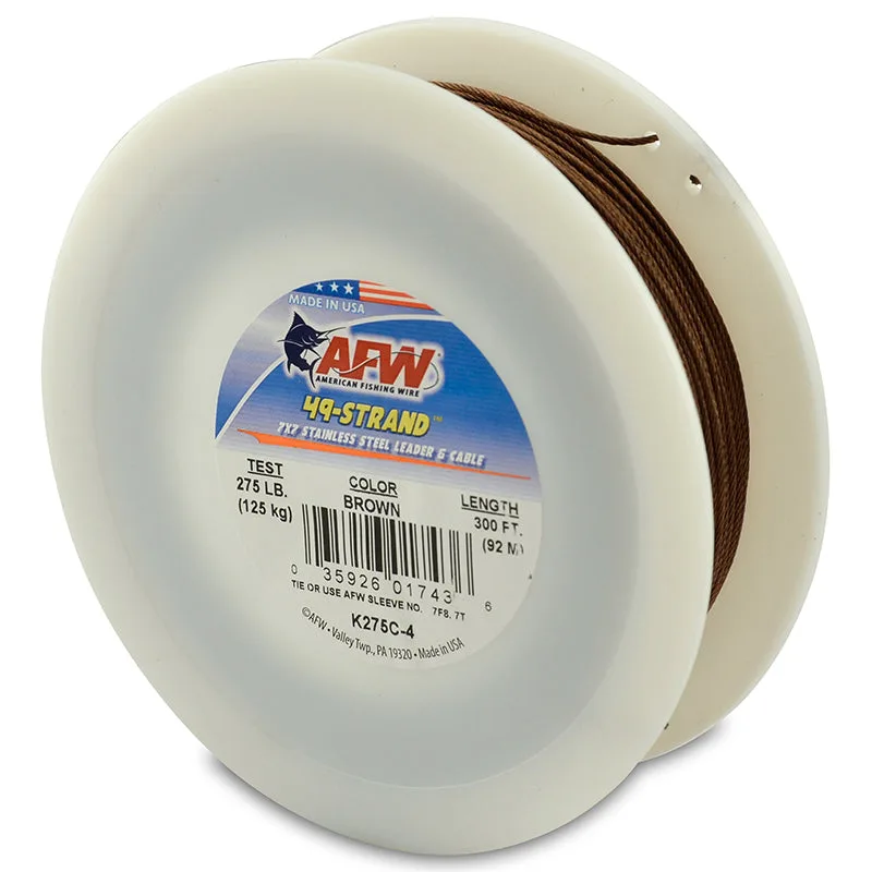 AFW 49-Strand Stainless Steel Shark Leader Cable 300ft