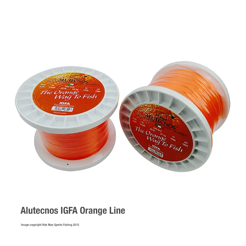 Alutecnos IGFA Tournament Monofilament Line - Alutecnos IGFA Tournament Monofilament Line 30lb IGFA Orange Monofilament