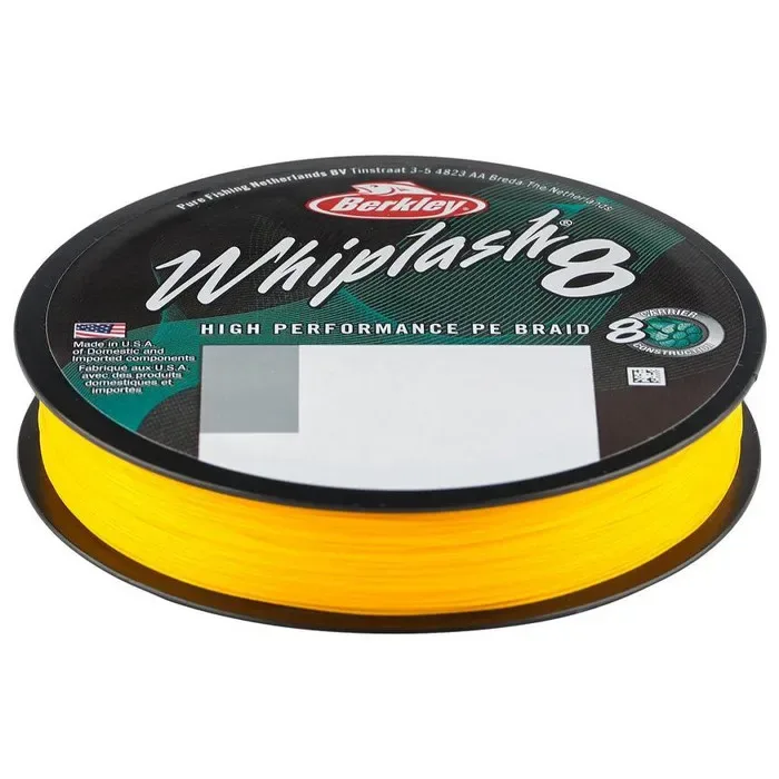 Berkley Whiplash 8 Braid 300m — 51lb, Yellow
