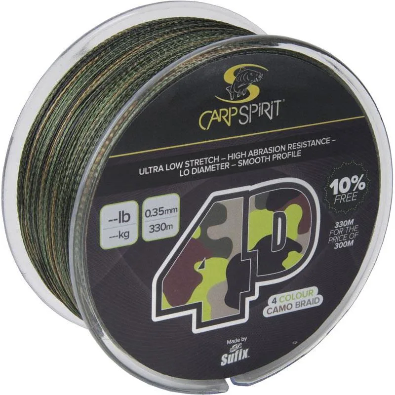 Carp Spirit 4D Camo Braid 1000m - 40.5lb