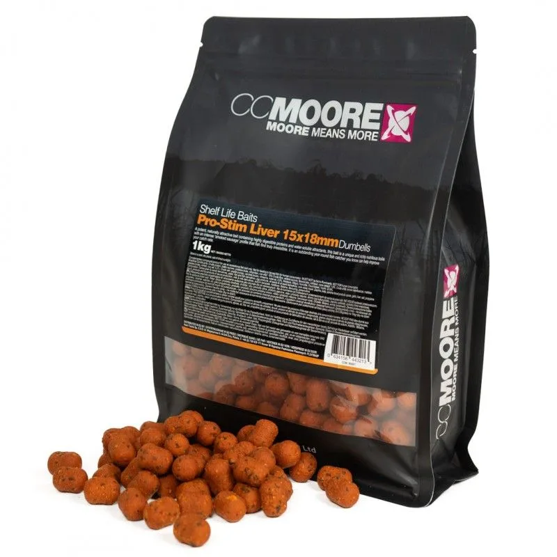 CC Moore Pro-Stim Liver Shelf Life Dumbells — 15x18mm, 5kg