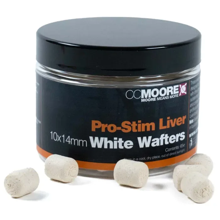 CC Moore Pro-Stim Liver Fluoro Dumbell Wafters 10x14mm — White