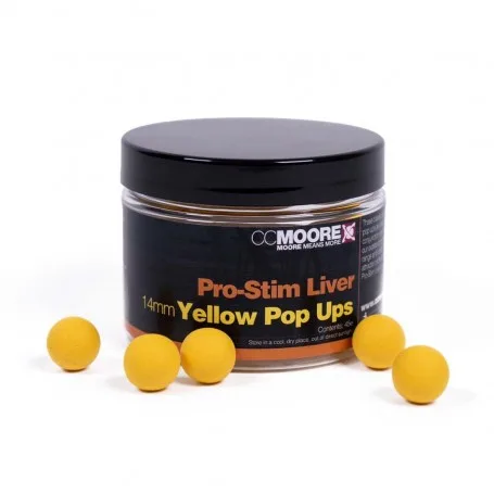 CC Moore Pro-Stim Liver Pop Ups — Yellow, 14mm