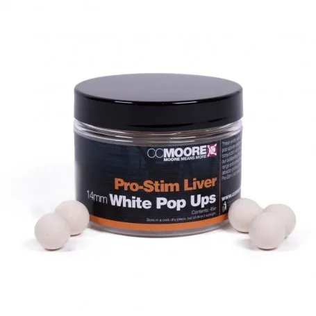 CC Moore Pro-Stim Liver Pop Ups — White, 14mm