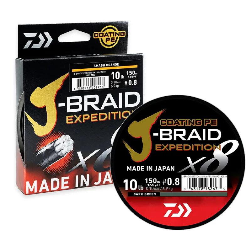 Daiwa J-Braid Expedition X8 150m Orange