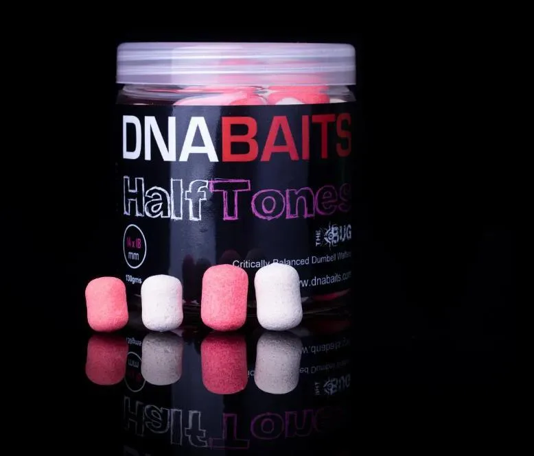 DNA Baits Half Tones Dumbell Wafters — 10x15mm, Pink/White, The Bug