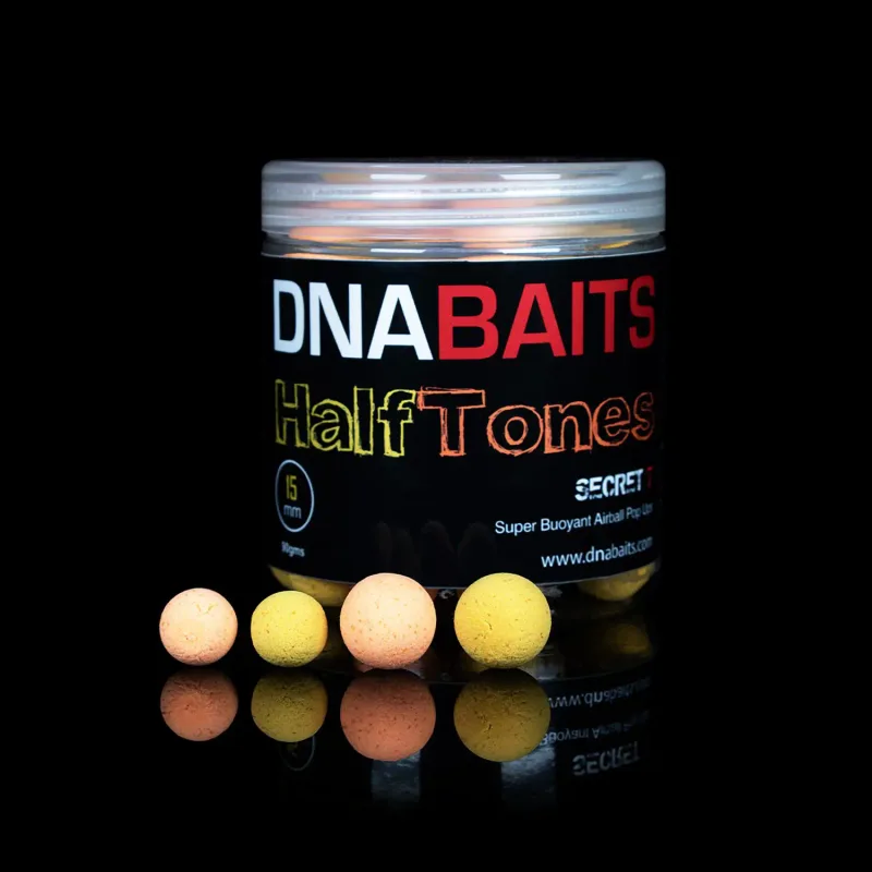 DNA Baits Half Tones Pop Ups — 15mm, Yellow/Orange, Secret 7