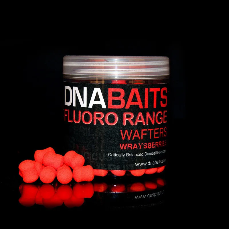 DNA Baits Fluoro Dumbell Wafters — 14x18mm, Wraysberries