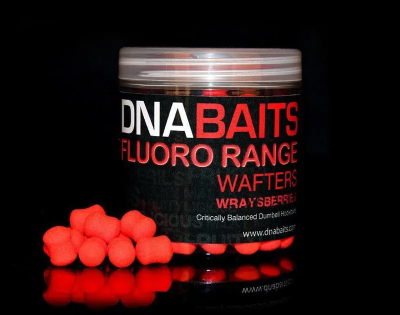 DNA Baits Fluoro Dumbell Wafters — 10x15mm, Wraysberries
