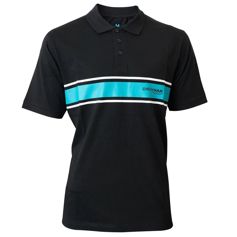 Drennan Aqua Stripe Polo Shirt