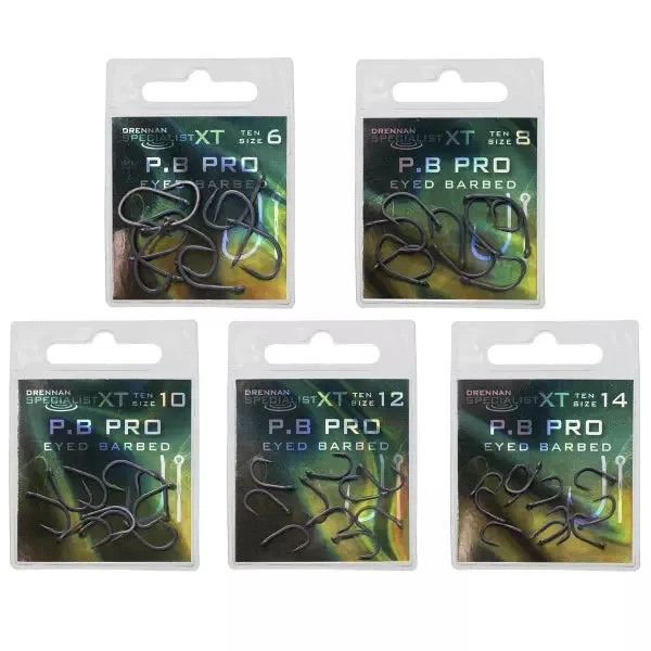 Drennan Specialist XT P.B Pro Eyed Hooks — 14, Barbless