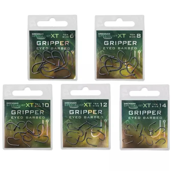 Drennan Specialist XT Gripper Eyed Hooks — 14, Barbless