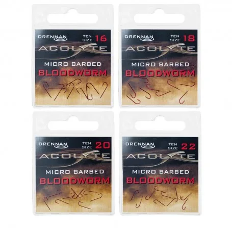 Drennan Acolyte Bloodworm Barbed Hooks