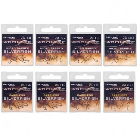 Drennan Acolyte Silverfish Micro Barbed Hooks