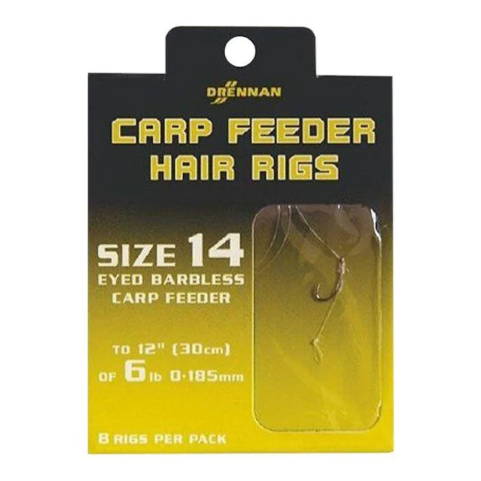 Drennan Pushstop Hair Rig Carp Feeder Hooks to Nylon