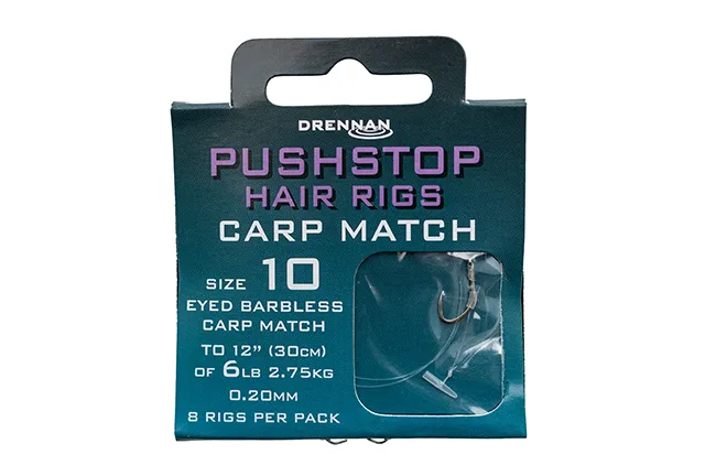 Drennan Pushstop Hair Rig Carp Match Hook to Nylon