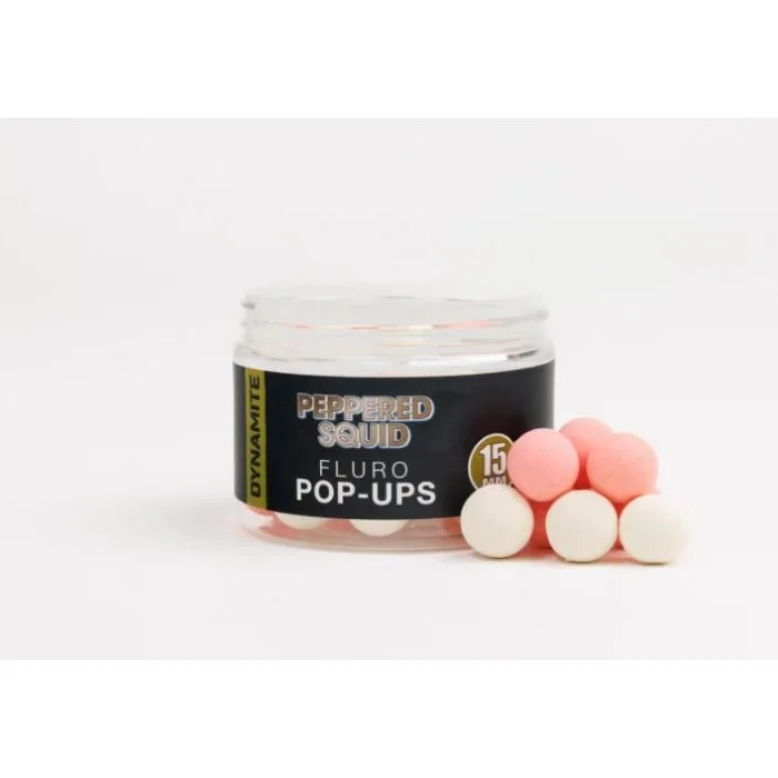 Dynamite Baits Peppered Squid Fluro Pop Ups 15mm