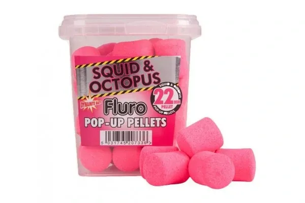 Dynamite Baits Fluro Pop Up Pellets — Squid & Octopus