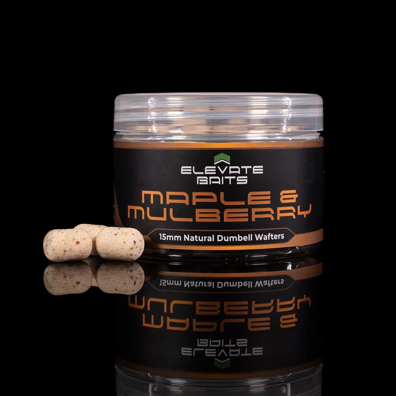 Elevate Baits Maple and Mulberry Natural Dumbell Wafters 15mm x 12mm