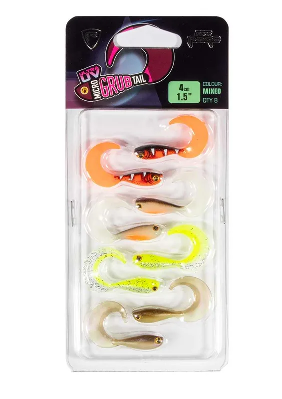 Fox Rage Ultra UV Micro Lure Mixed Colour Pack 4cm - Micro Grub