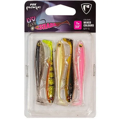 Fox Rage Ultra UV Slick Shad Mixed Colour - 9cm