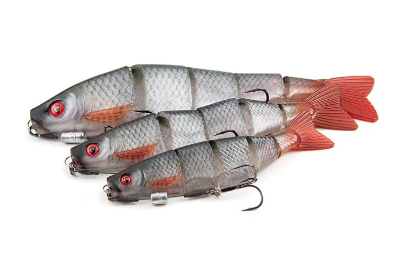 Fox Rage Loaded Jointed Pro Shads — 18cm, UV Red Wake