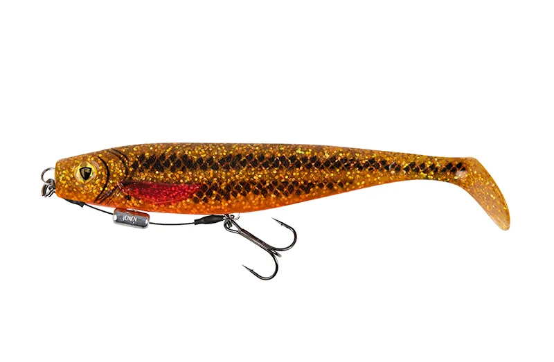 Fox Rage Loaded Jointed Pro Shads — 14cm, UV Goldie