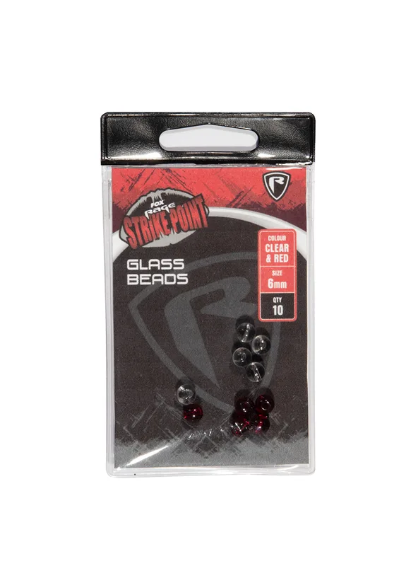 Fox Rage Strike Point 6mm Clear & Red Glass Beads