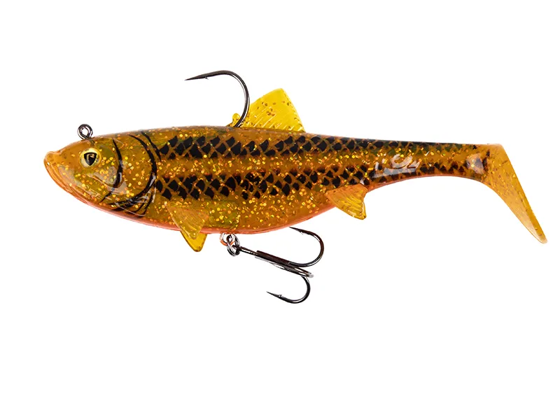 Fox Rage Replicant Wobble Soft Lure — 7.5cm, 10g, UV Goldie