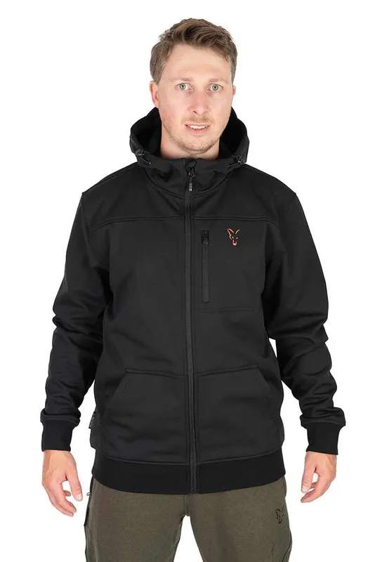 Fox Collection Soft Shell Jacket Black and Orange - XX-Large