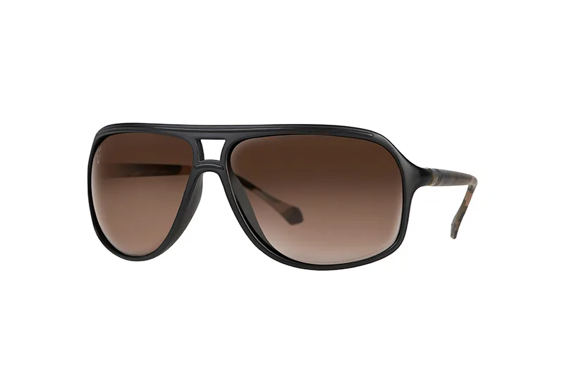 Fox AV8 Black & Camo Polarised Sunglasses, Brown Lens