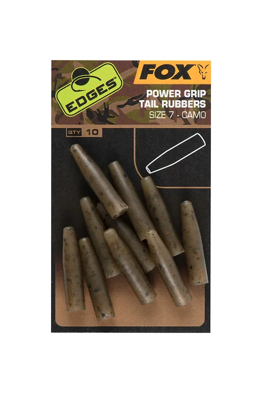 Fox Edges Camo Powergrip Tail Rubbers Size 7