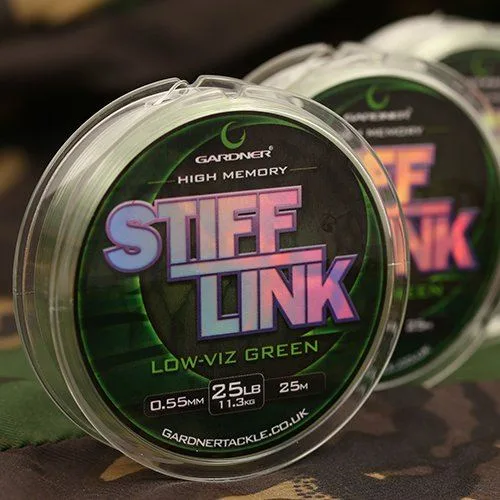 Gardner Stiff Link Hooklink — Low Viz Green, 25lb / 11.3kg, 0.55mm