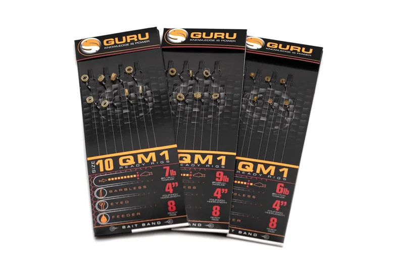 Guru QM1 Bait Bands 4″ Hooks to Nylon — 12, 0.22mm