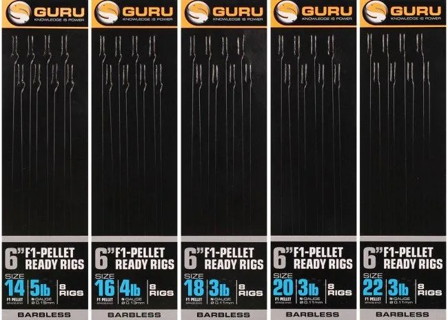 Guru F1 Pellet Pole Rig 6″ Hook to Nylon