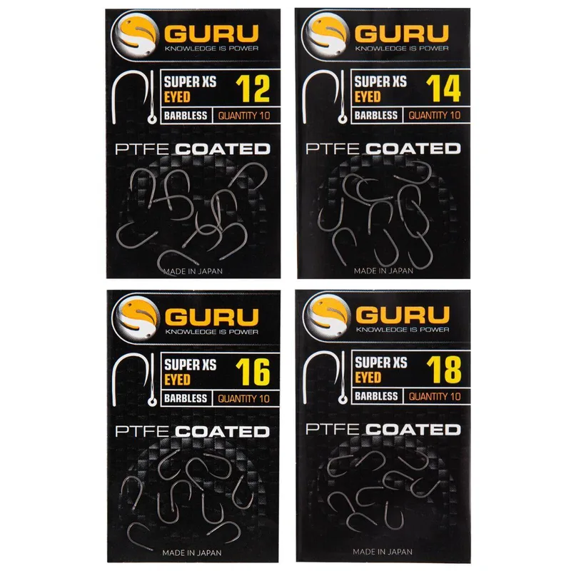 Guru Super XS Eyed Barbless Hooks — 20