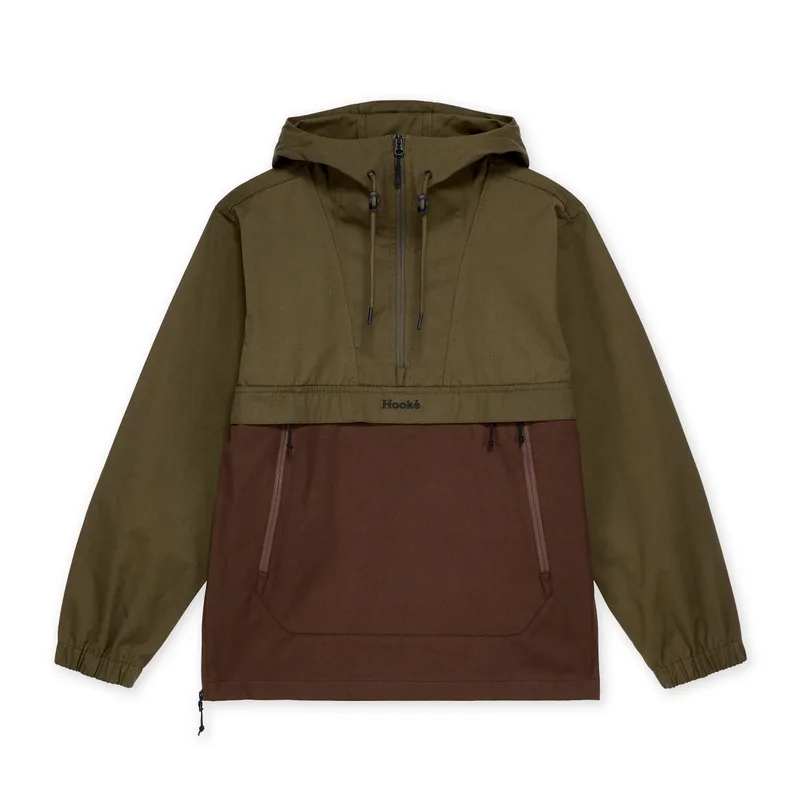 Hooké Anorak - Dark Olive & Brown, M