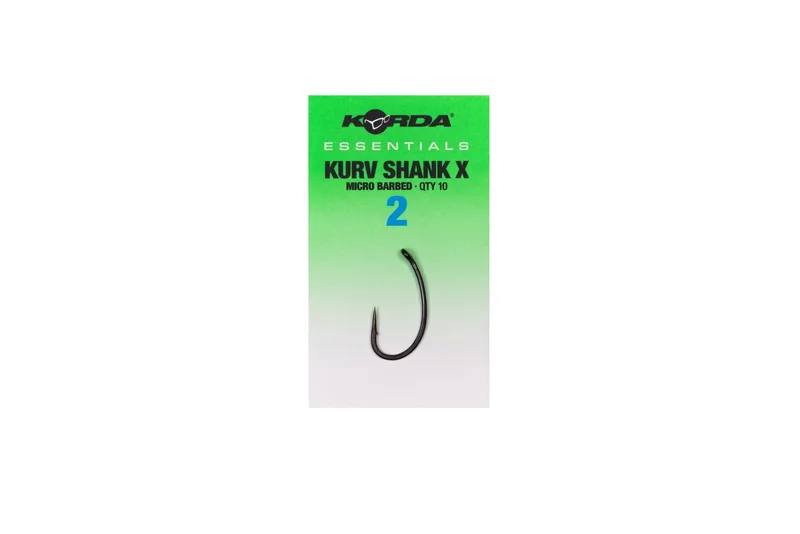 Korda Essentials Kurv Shank X Hooks — 2, Barbed