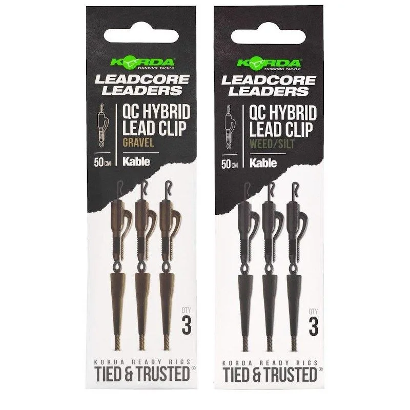 Korda Kable Leadcore Leader Hybrid Lead Clip QC Swivel