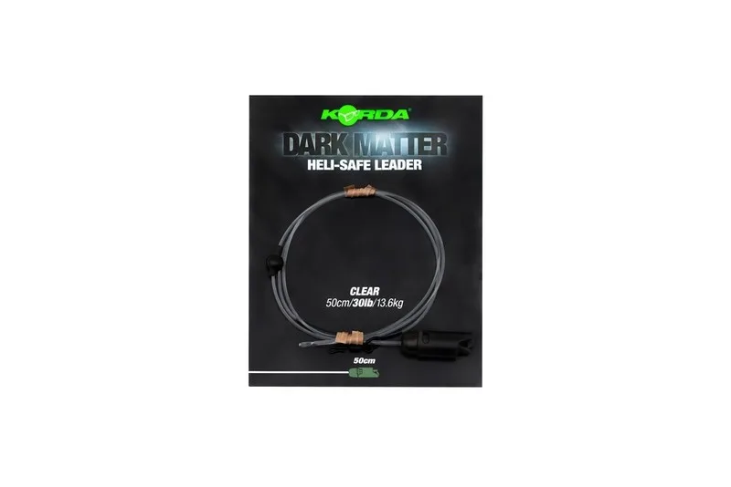 Korda Dark Matter Leader Heli-Safe — Clear, 1m