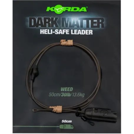 Korda Dark Matter Leader Heli-Safe — Weed, 50cm