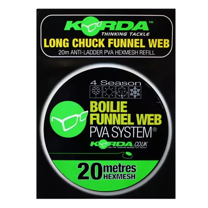 Korda Funnel Web PVA Mesh Refill — Boilie Micromesh, 20m