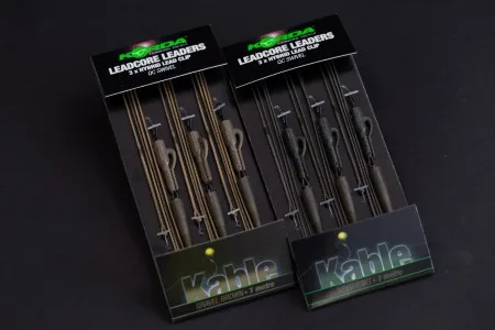 Korda Kable Leadcore Leader Hybrid Lead Clip QC Swivel — Weed, 1m