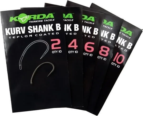 Korda Kurv Shank Hooks — 2, Barbless