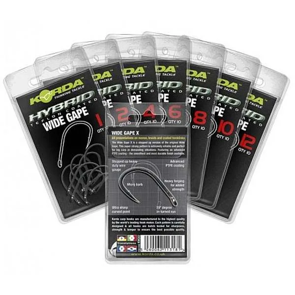 Korda Wide Gape Hooks — 2, Barbless