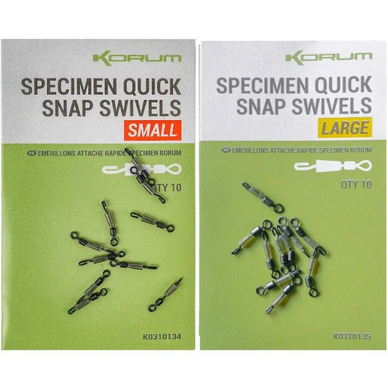 Korum Specimen Quick Snap Swivels - Small