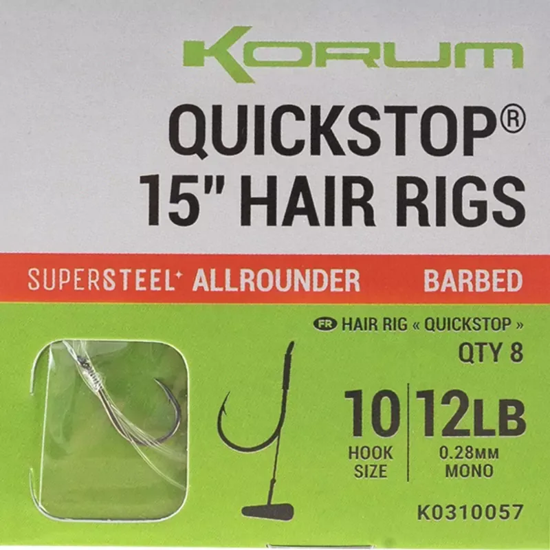 Korum Quickstop Hair Rigs 15″