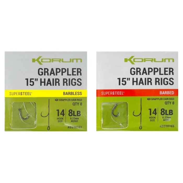 Korum Big Fish Grappler Hair Rigs 15″