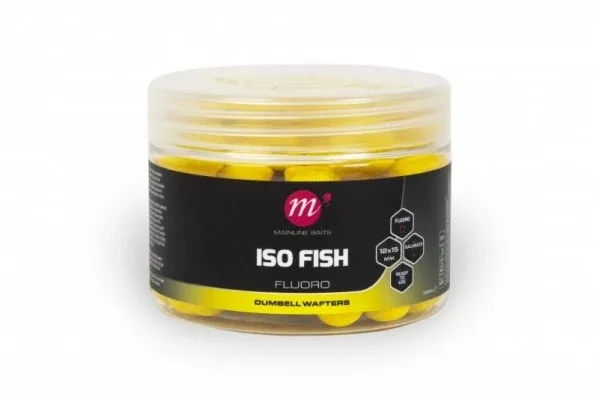 Mainline ISO Fish Fluoro Dumbell Wafters 12x15mm — Yellow