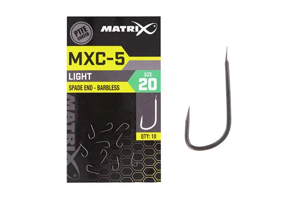 Matrix MXC-5 Light Spade End Barbless Hooks